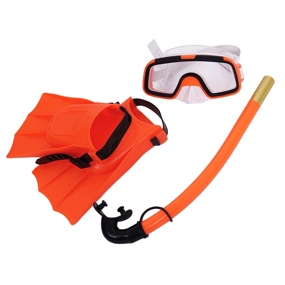 VEAREAR Children Kids 3Pcs Swimming Diving Goggles Snorkel Masks Snorkeling Flippers Set