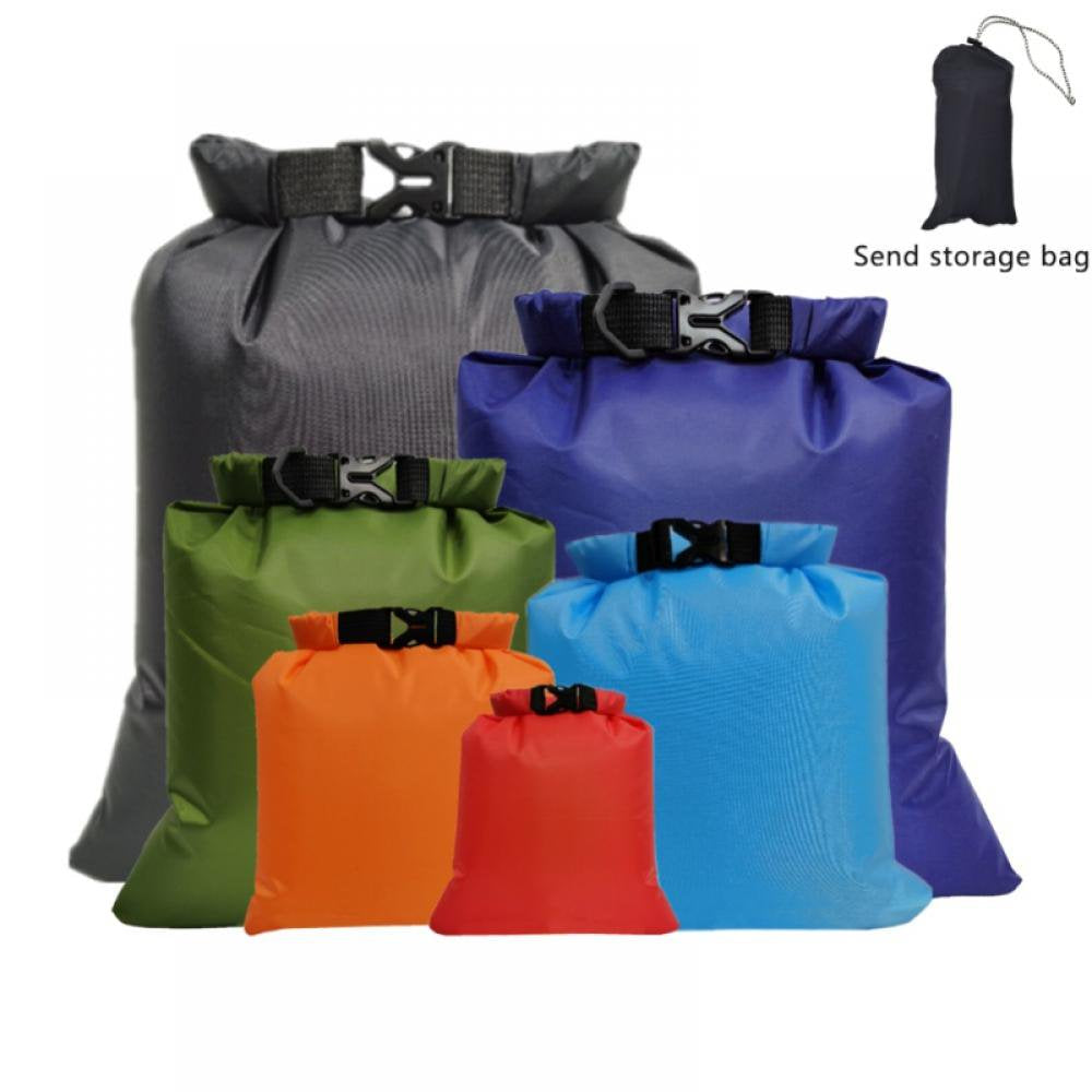 6 Pack Waterproof Dry Sacks, Lightweight Outdoor Dry Bags Ultimate Dry Bags for Kayaking Rafting Boating Camping (1.5L, 2.5L, 3L, 3.5L, 5L, 8L)