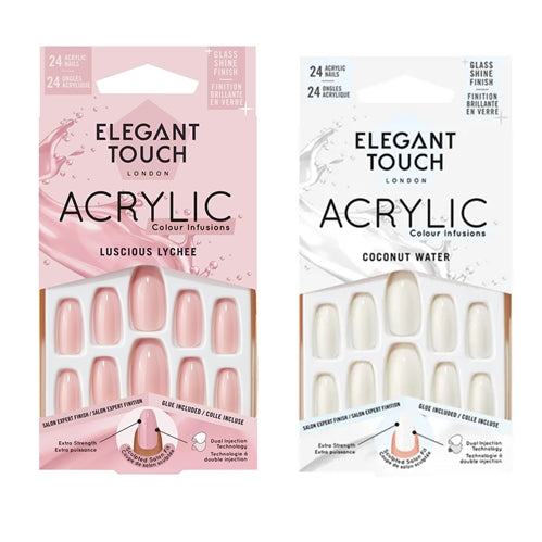 Elegant Touch Acrylic Color Infused Press On Nails - 24 Nails