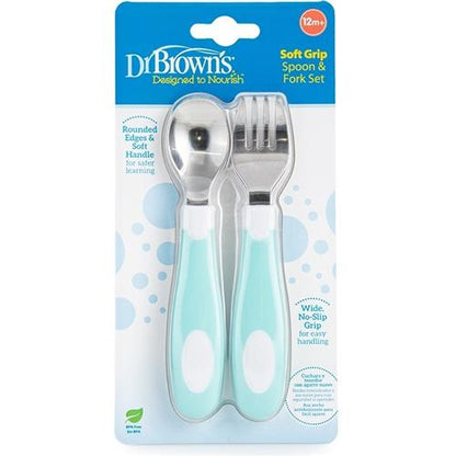Dr Brown's Soft Grip Spoon & Fork Set 12m+