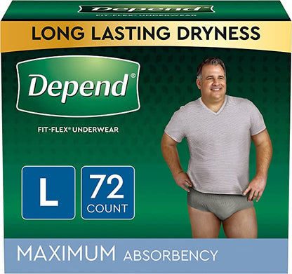 Men's Depend Fit-Flex: Sizes Small to XX-Large