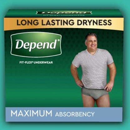 Men's Depend Fit-Flex: Sizes Small to XX-Large