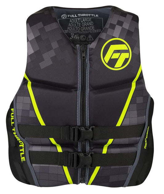 Full Throttle Mens Rapid-Dry Flex-Back Life Jacket 2XL Grn