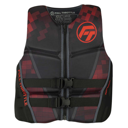 Full Throttle Mens Rapid-Dry Flex-Back Life Jacket M Red