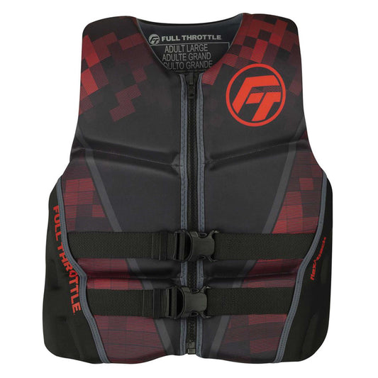 Full Throttle Mens Rapid-Dry Flex-Back Life Jacket M Red