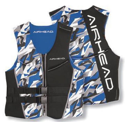 Kwik Tek 15002-11-B-BL Airhead Camo Cool Neolite Ski Vest (X-Large, Blue)