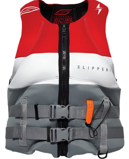 Slippery Surge Neo Mens Life Vest Charcoal/Red LG