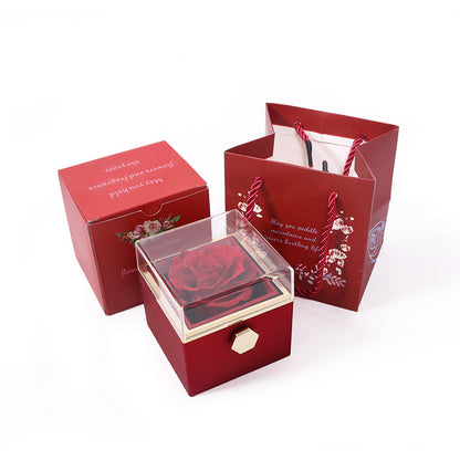 Creative Jewelry Box Rotating Valentine's Day Preserved Flower Gift Box