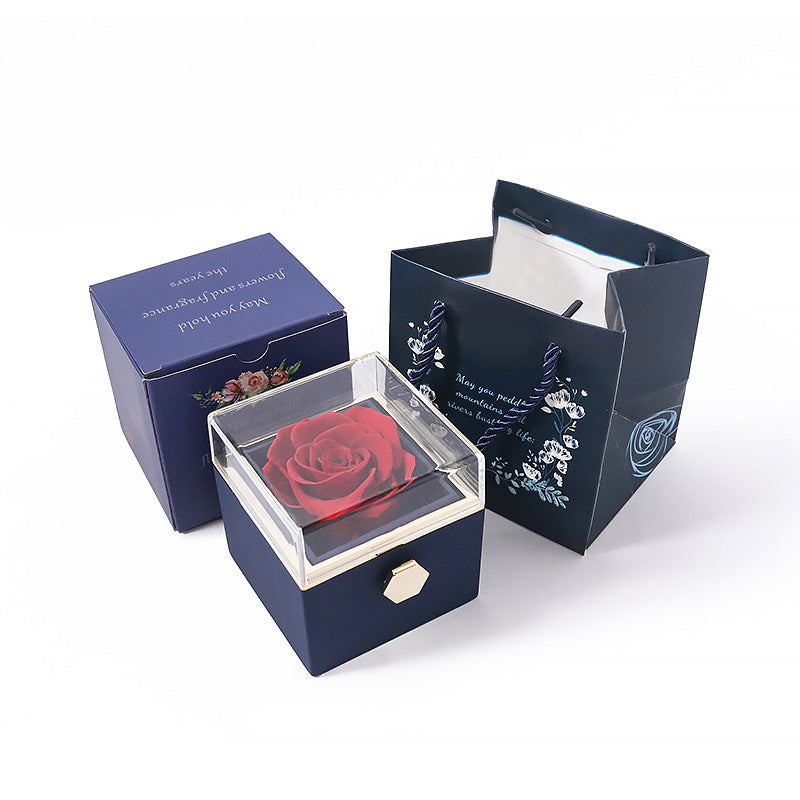 Creative Jewelry Box Rotating Valentine's Day Preserved Flower Gift Box