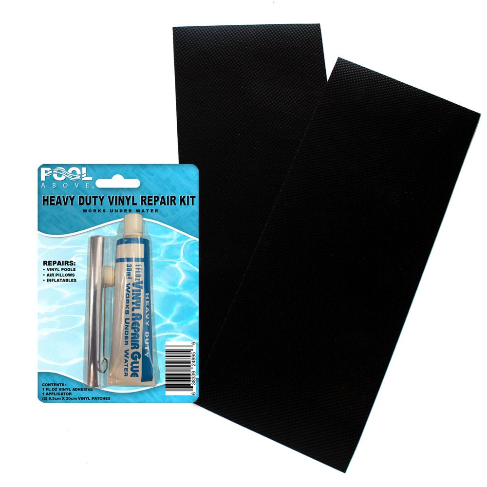 Pool above Heavy Duty Vinyl Repair Patch Kit for Inflatables Boat Raft Kayak Air Beds