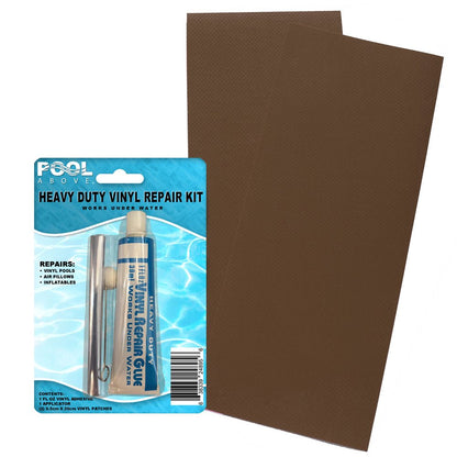 Pool above Heavy Duty Vinyl Repair Patch Kit for Inflatables Boat Raft Kayak Air Beds
