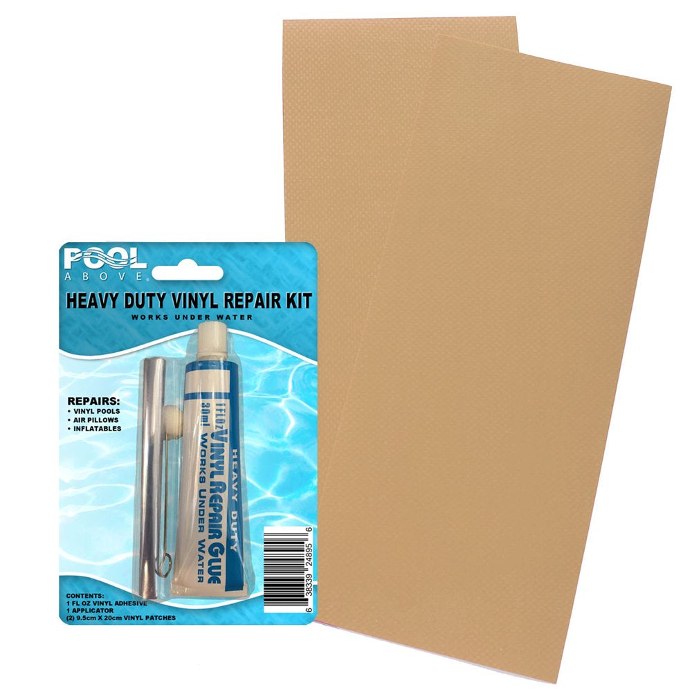 Pool above Heavy Duty Vinyl Repair Patch Kit for Inflatables Boat Raft Kayak Air Beds