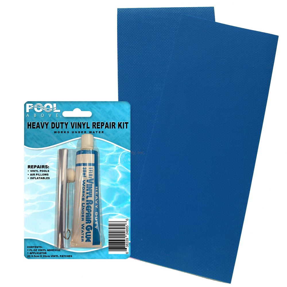 Pool above Heavy Duty Vinyl Repair Patch Kit for Inflatables Boat Raft Kayak Air Beds