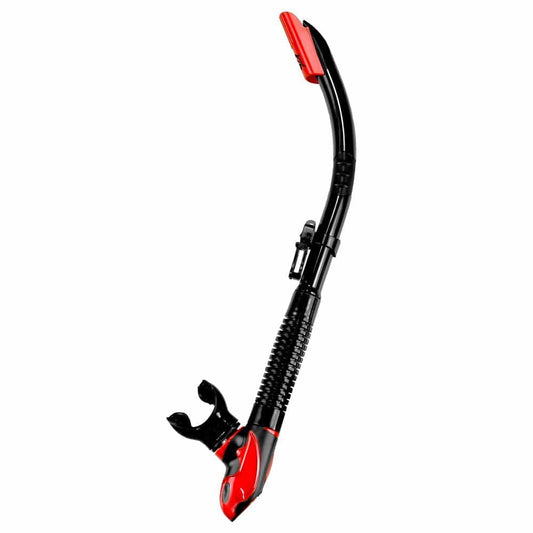 IST Dry-Top Snorkel for Scuba Diving, Snorkeling and Swimming - Clear Blue
