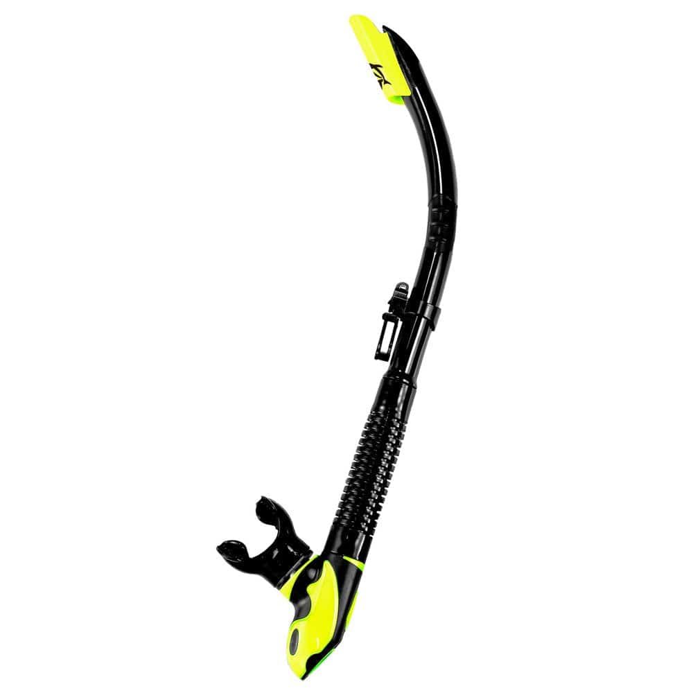 IST Dry-Top Snorkel for Scuba Diving, Snorkeling and Swimming - Clear Blue