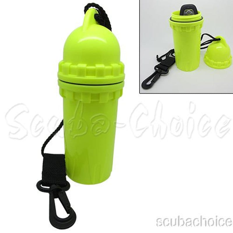 Scuba Diving Snorkeling Cylindrical Dry Box with Clip (Blue)